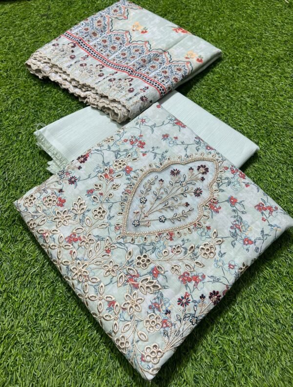 RIWAYAT Premium Embroidered Khaddar Suit 3pc Light Grey