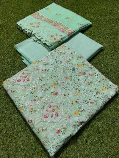 RIWAYAT Premium Embroidered Khaddar Suit 3pc grape green