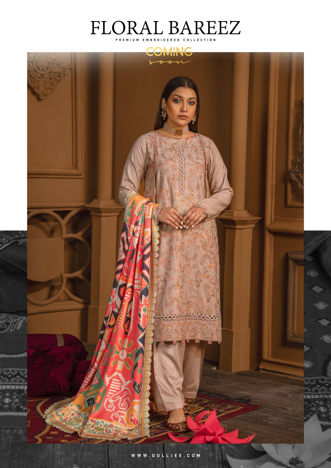 floral bareez by gull jee premium embroidered collection light skin