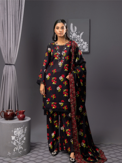 Soha By Orang Linen Suit 3pc | Obsidian