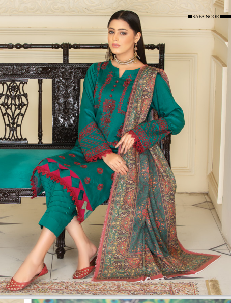 afsaneh by safa noor SN-04-3 Safa Noor Afsaneh Premium Embroidered Collection 3 Pc - SN-04 - Image 3