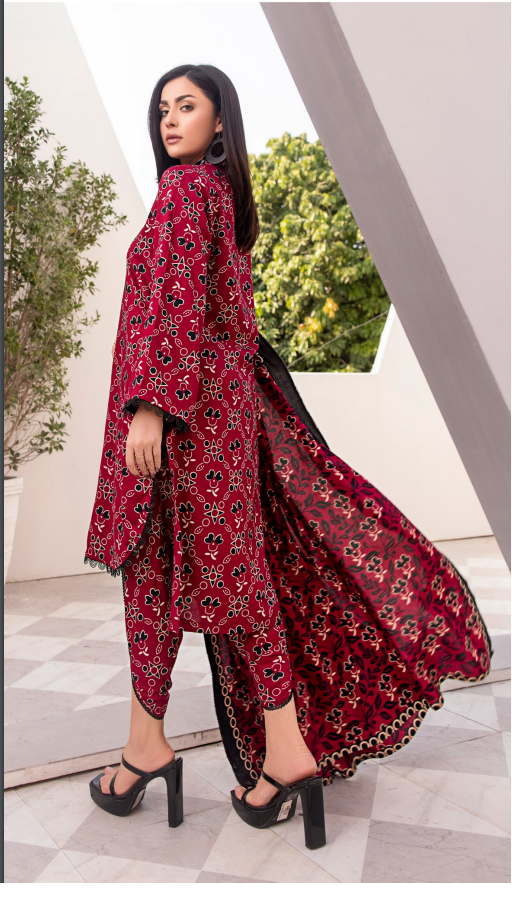 Falu Red Back Soha By Orang Linen Vol 6 3pc | Falu Red - Image 2