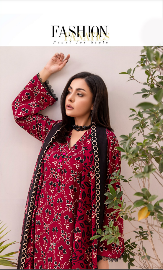 Falu Red Soha By Orang Linen Vol 6 3pc | Falu Red - Image 4
