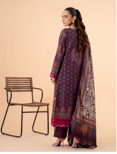 aster back Mausummery Unstitched Khaddar Collection 3pc | Aster - Image 3