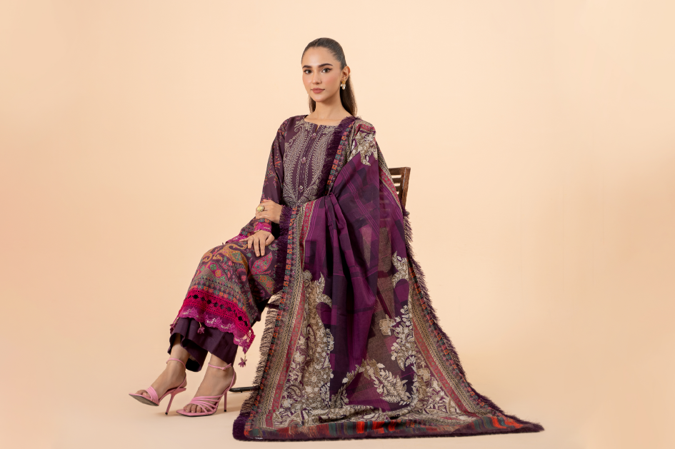 aster Mausummery Unstitched Khaddar Collection 3pc | Aster - Image 2