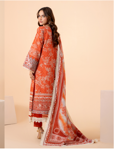 azalea back Mausummery Unstitched Khaddar Collection 3pc | Azalea - Image 3
