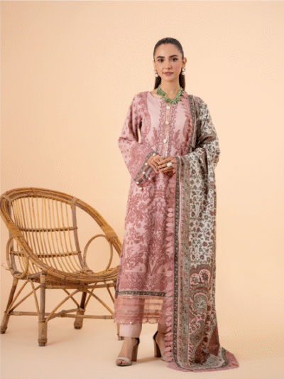 Mausummery Unstitched Khaddar Collection 3pc | Camellia