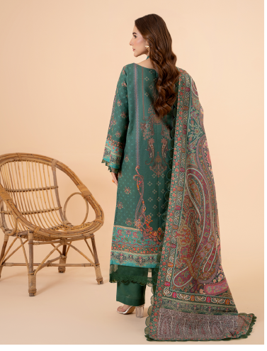 clover back Mausummery Unstitched Khaddar Collection 3pc | Clover - Image 3