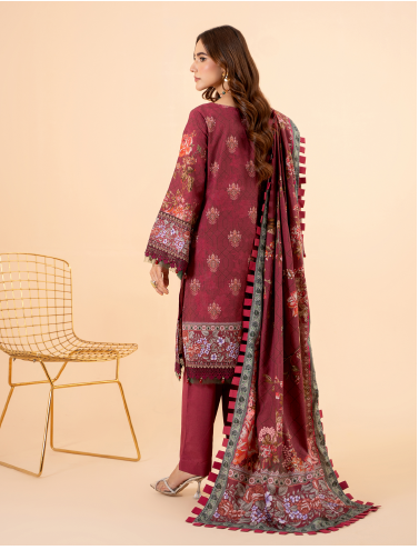 flora back Mausummery Unstitched Khaddar Collection 3pc | Flora - Image 3