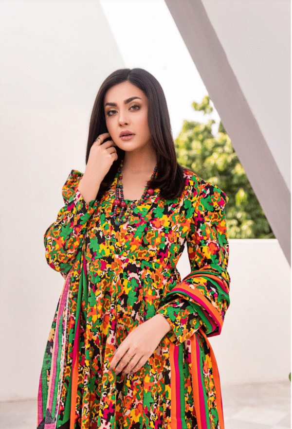 Soha By Orang Linen Vol 6 3pc | Fuchsia - Image 3
