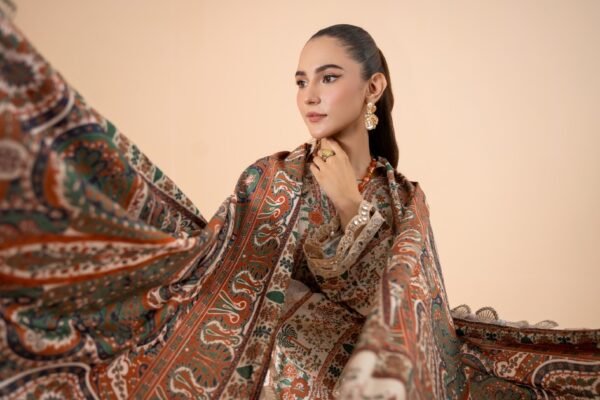 Mausummery Unstitched Khaddar Collection 3pc | Gardenia - Image 2