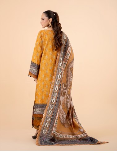 hazel back Mausummery Unstitched Khaddar Collection 3pc | Hazel - Image 3