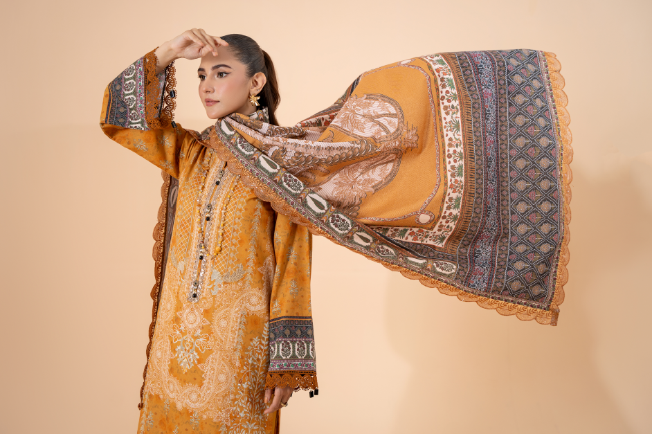 hazel Mausummery Unstitched Khaddar Collection 3pc | Hazel - Image 2