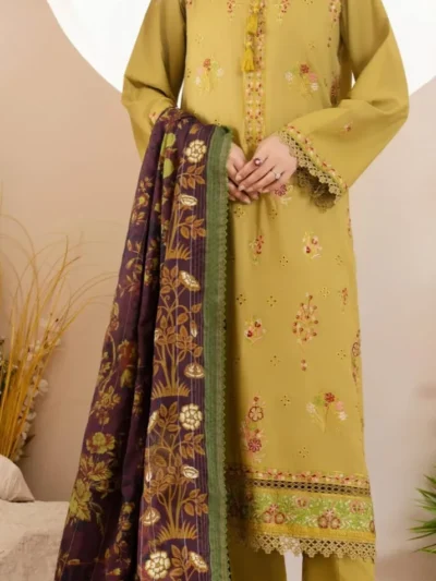 Dove by Gull Jee Embroidered Linen 3pc | BH689231525