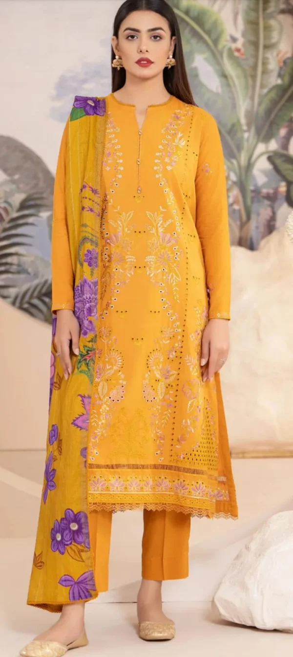 Dove by Gull Jee Embroidered Linen 3pc | BH796261524