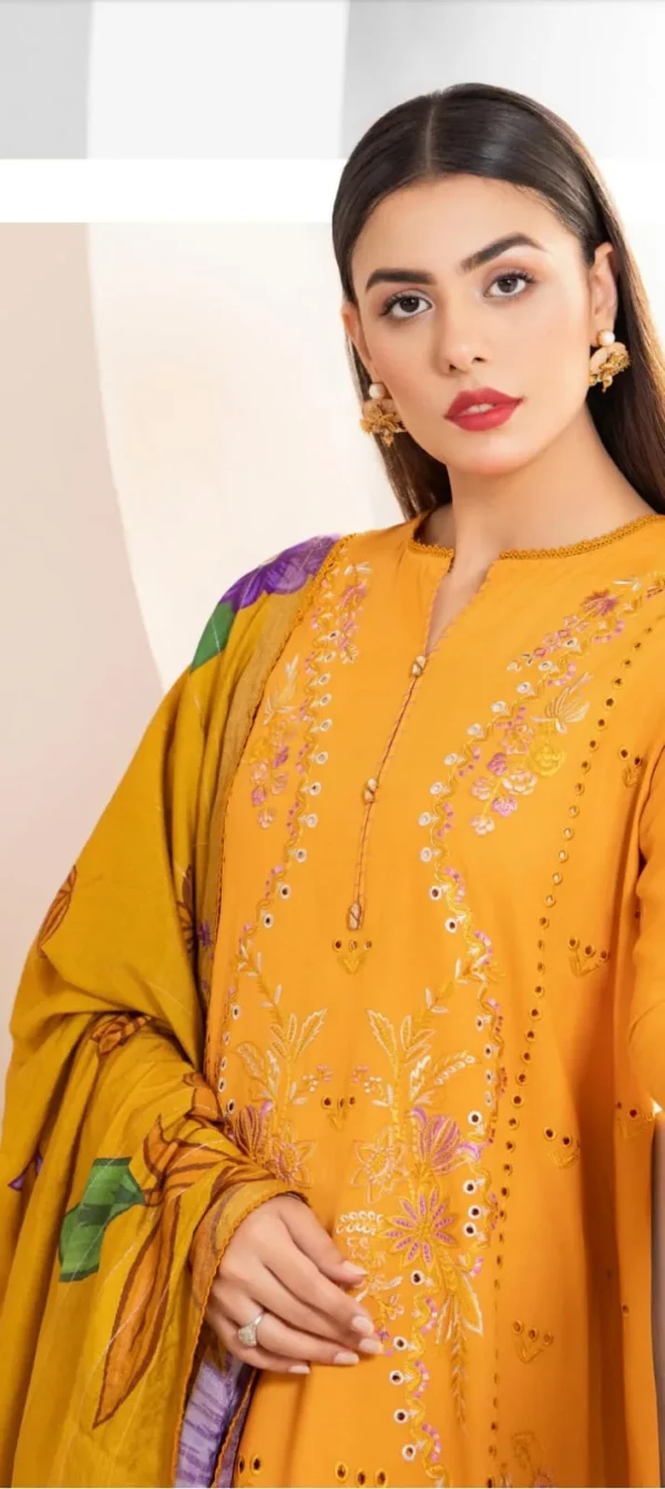 Dove by Gull Jee Embroidered Linen 3pc | BH796261524 - Image 2