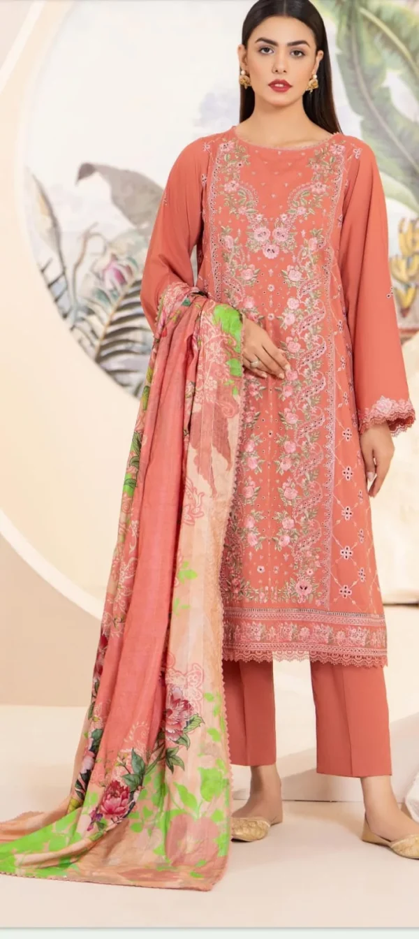Dove by Gull Jee Embroidered Linen 3pc | BH758651521