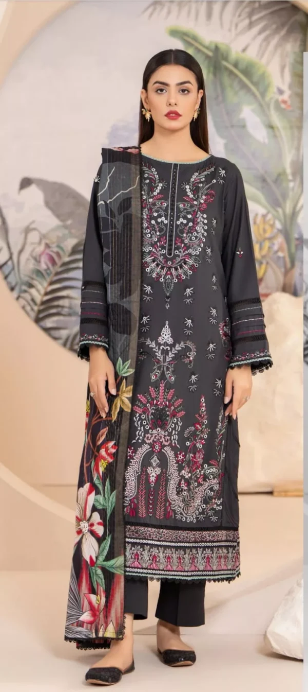 Dove by Gull Jee Embroidered Linen 3pc | BH944111520