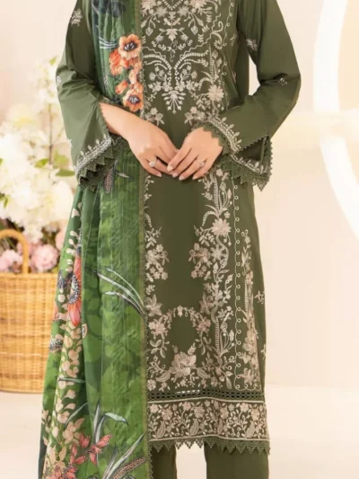 Dove by Gull Jee Embroidered Linen 3pc | BH479841518