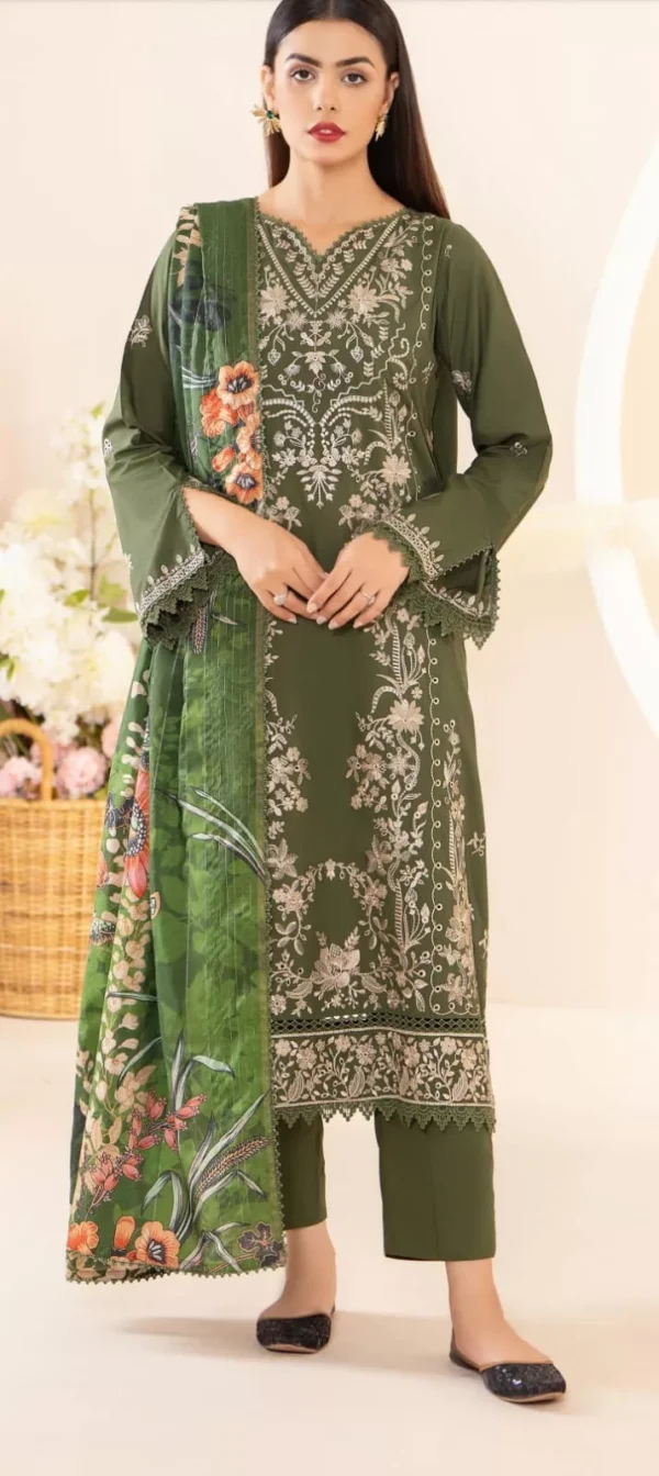 Dove by Gull Jee Embroidered Linen 3pc | BH479841518