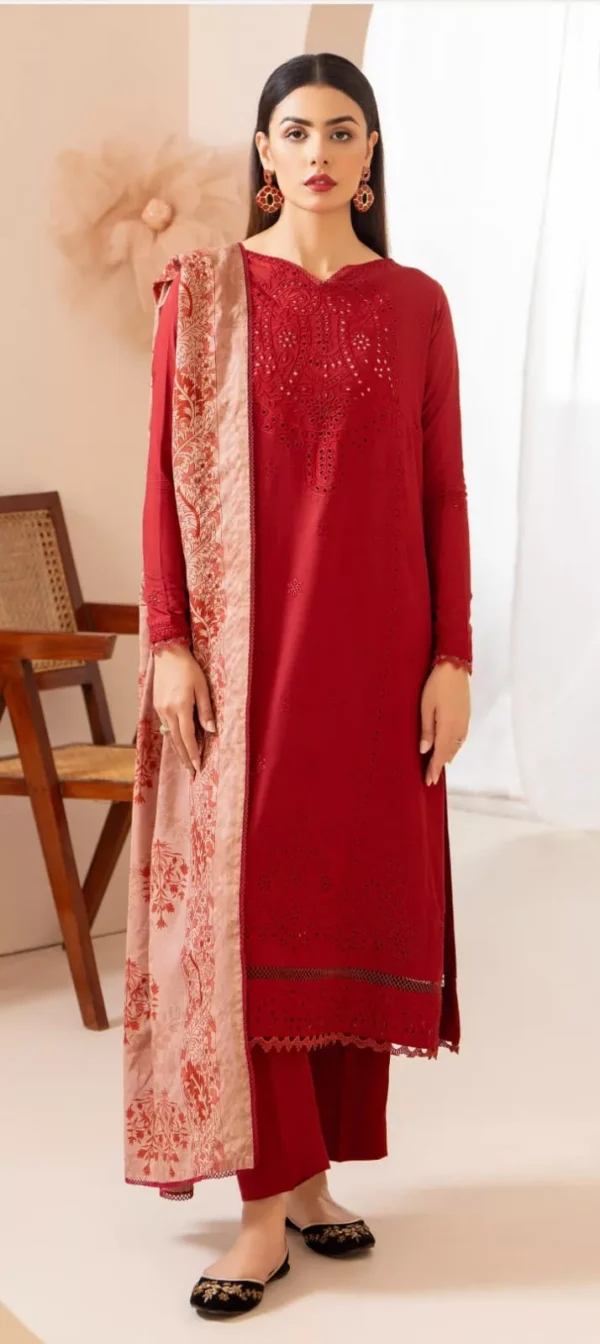 Dove by Gull Jee Embroidered Linen 3pc | BH274421490