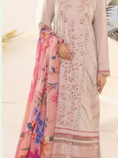 Dove by Gull Jee Embroidered Linen 3pc | BH662421517