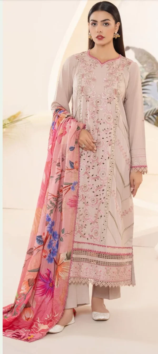 Dove by Gull Jee Embroidered Linen 3pc | BH662421517