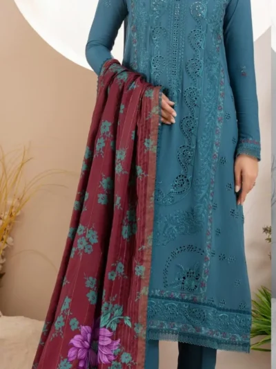 Dove by Gull Jee Embroidered Linen 3pc | BH275771515