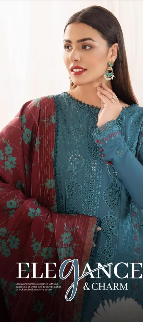 Dove by Gull Jee Embroidered Linen 3pc | BH275771515 - Image 2
