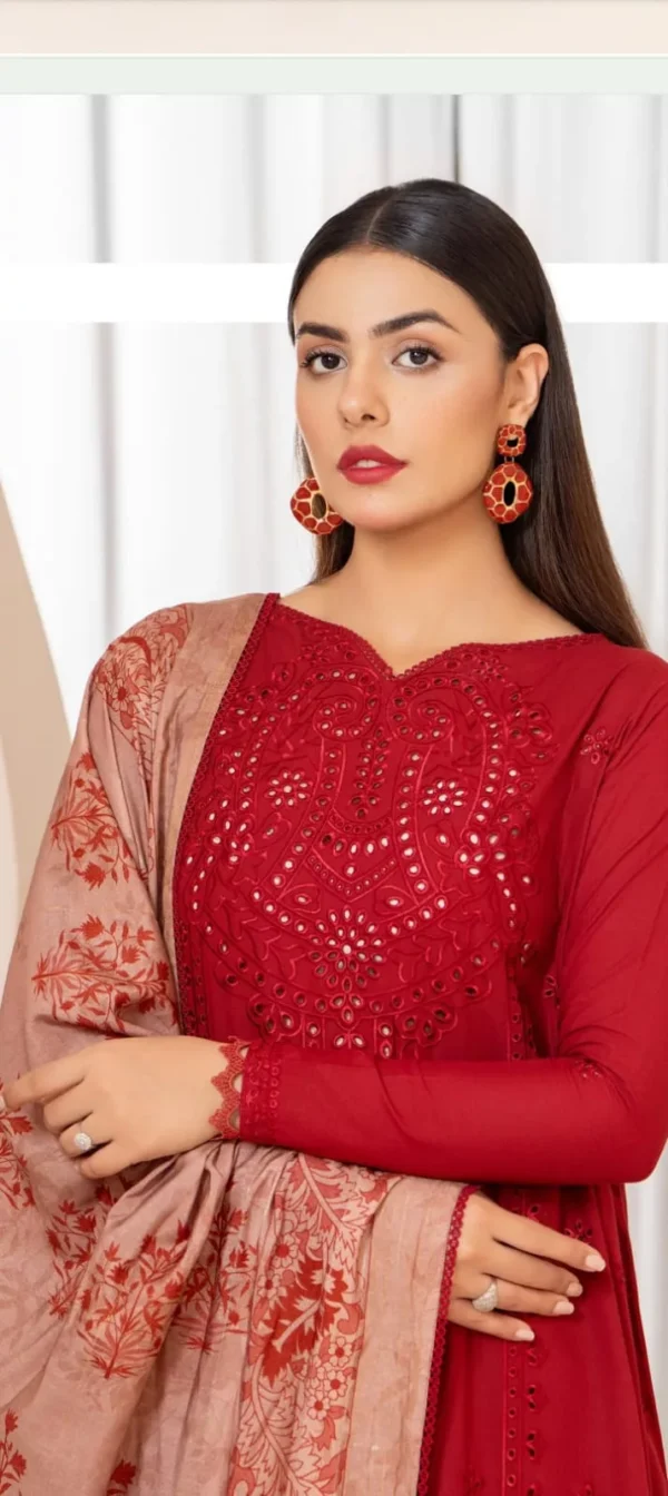 Dove by Gull Jee Embroidered Linen 3pc | BH274421490 - Image 2