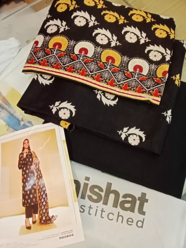 Nisha by Nishat Unstitched Khaddar Collection 3pc | 42105225-R - Image 3