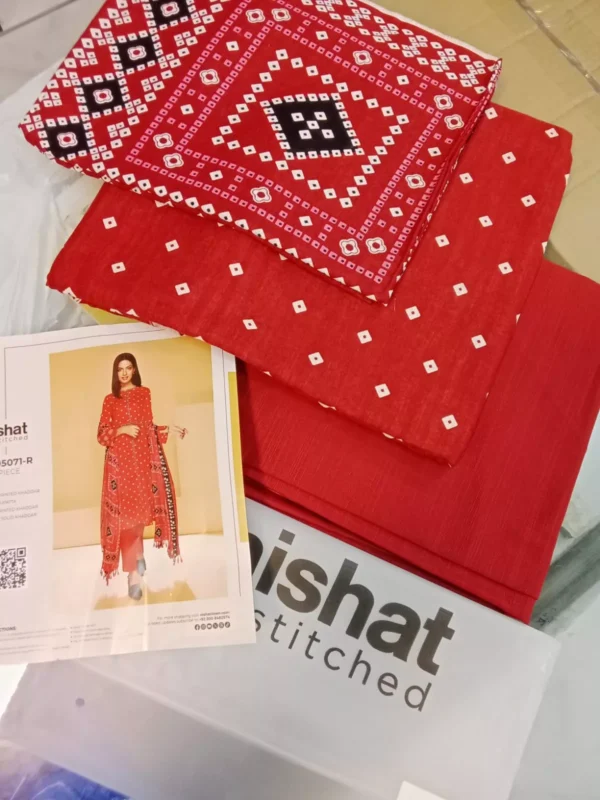 Nisha by Nishat Unstitched Khaddar Collection 3pc | 42105071-R - Image 3
