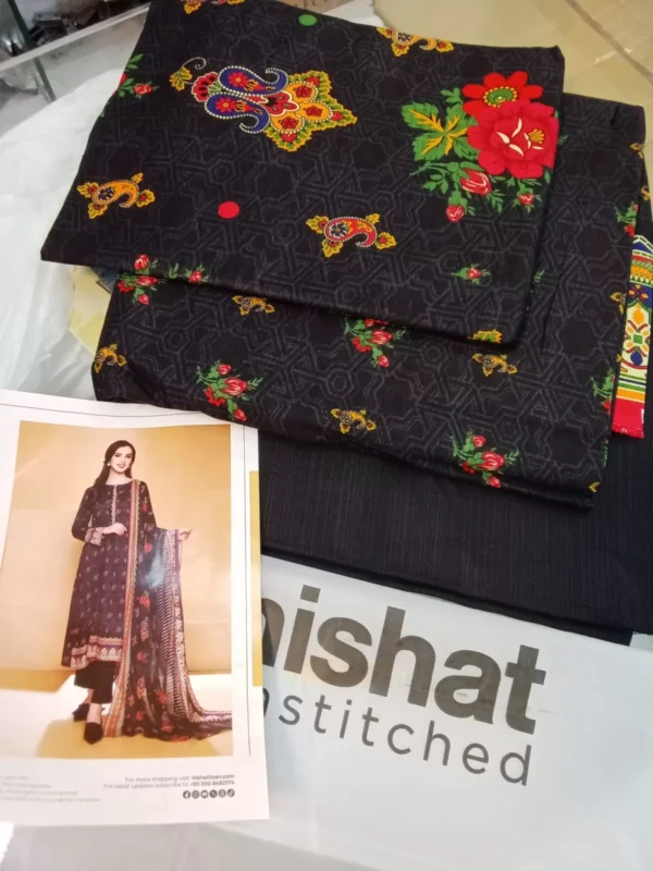 Nisha by Nishat Unstitched Khaddar Collection 3pc | 42105103-R - Image 3