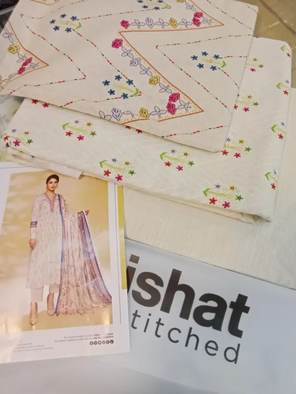 Nisha by Nishat Unstitched Khaddar Collection 3pc | 42105072-R - Image 3