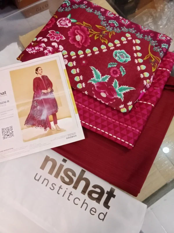 Nisha by Nishat Unstitched Khaddar Collection 3pc | 42105216-R - Image 3