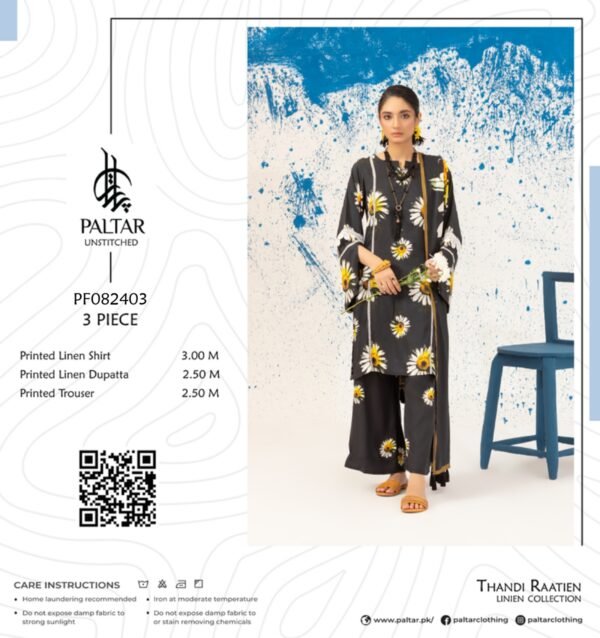 Paltar Thandi Raatien Linen 3pc | PF082403 - Image 2