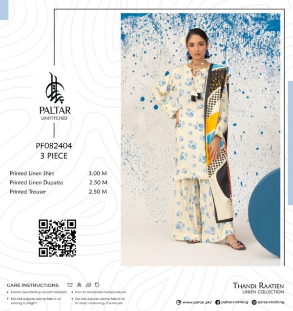 Paltar Thandi Raatien Linen 3pc | PF082404 - Image 2