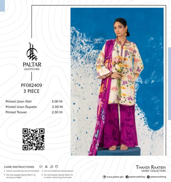 Paltar Thandi Raatien Linen 3pc | PF082409 - Image 2