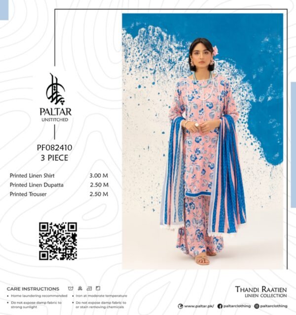 Paltar Thandi Raatien Linen 3pc | PF082410 - Image 2