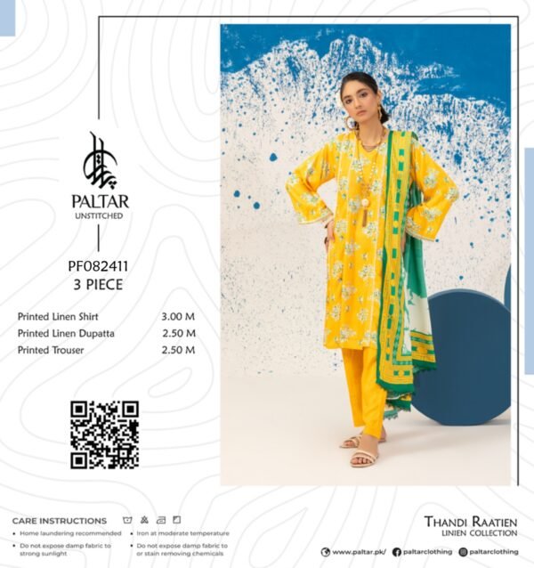 Paltar Thandi Raatien Linen 3pc | PF082411 - Image 2