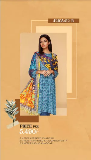 Nisha by Nishat Unstitched Khaddar Collection 3pc | 42105412-R