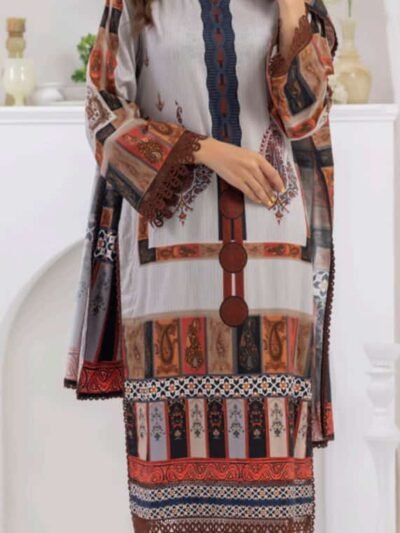 Salina by Regalia Unstitched Self Jacquard Linen 3pc | D#09