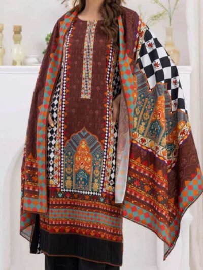 Salina by Regalia Unstitched Self Jacquard Linen 3pc | D#08