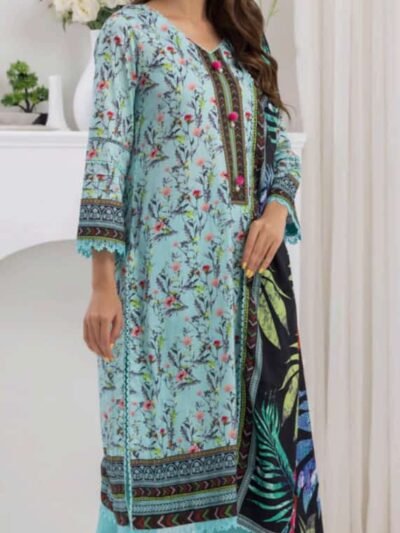 Salina by Regalia Unstitched Self Jacquard Linen 3pc | D#06