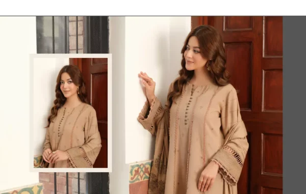 Johra Muscari Jacquard Winter Karandi 3pc | JH-612 - Image 3