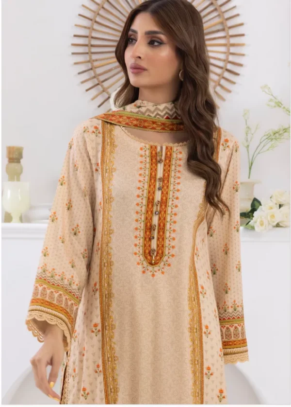 Salina by Regalia Unstitched Self Jacquard Linen 3pc | D#01 - Image 2
