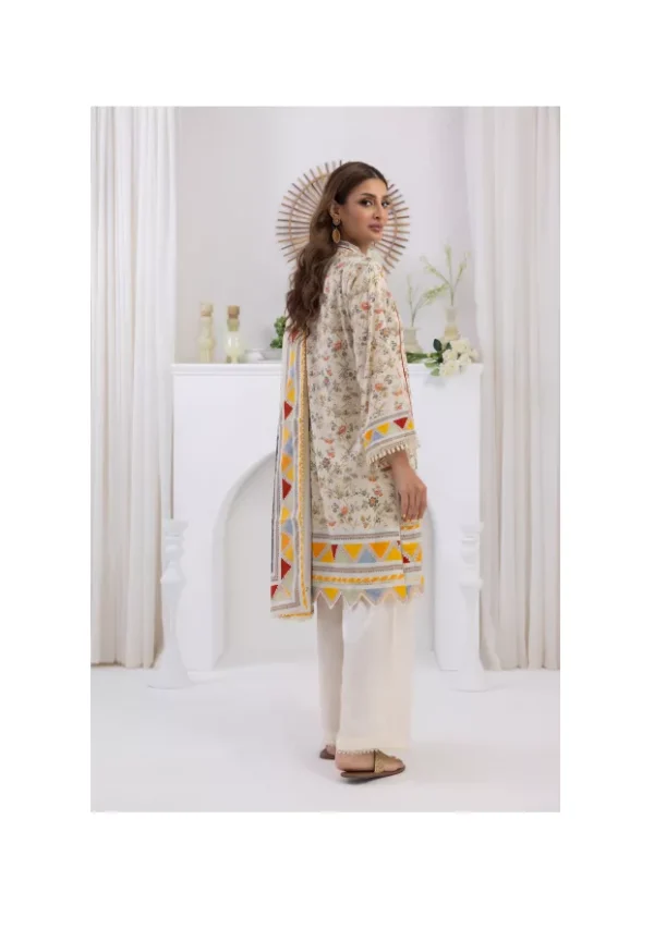 Salina by Regalia Unstitched Self Jacquard Linen 3pc | D#10 - Image 2