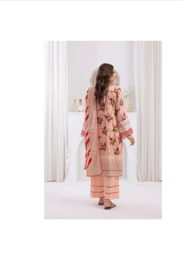Salina by Regalia Unstitched Self Jacquard Linen 3pc | D#04 - Image 3