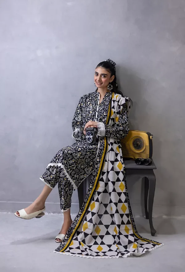 Regalia Identic Separates Unstitched Khaddar Vol 6 3pc | BH196281995 - Image 4