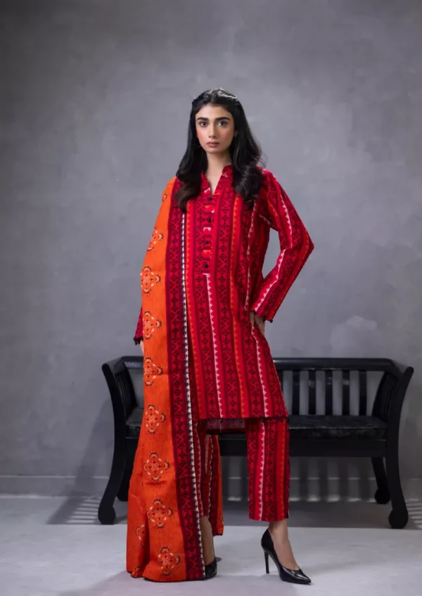 Regalia Identic Separates Unstitched Khaddar Vol 6 3pc | BH353281985 - Image 2